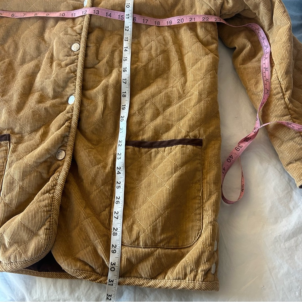 Denim&Co Vtg 90s Barn Jacket Reversible Brown Quilted and Tan Corduroy Size L - Picture 10 of 11